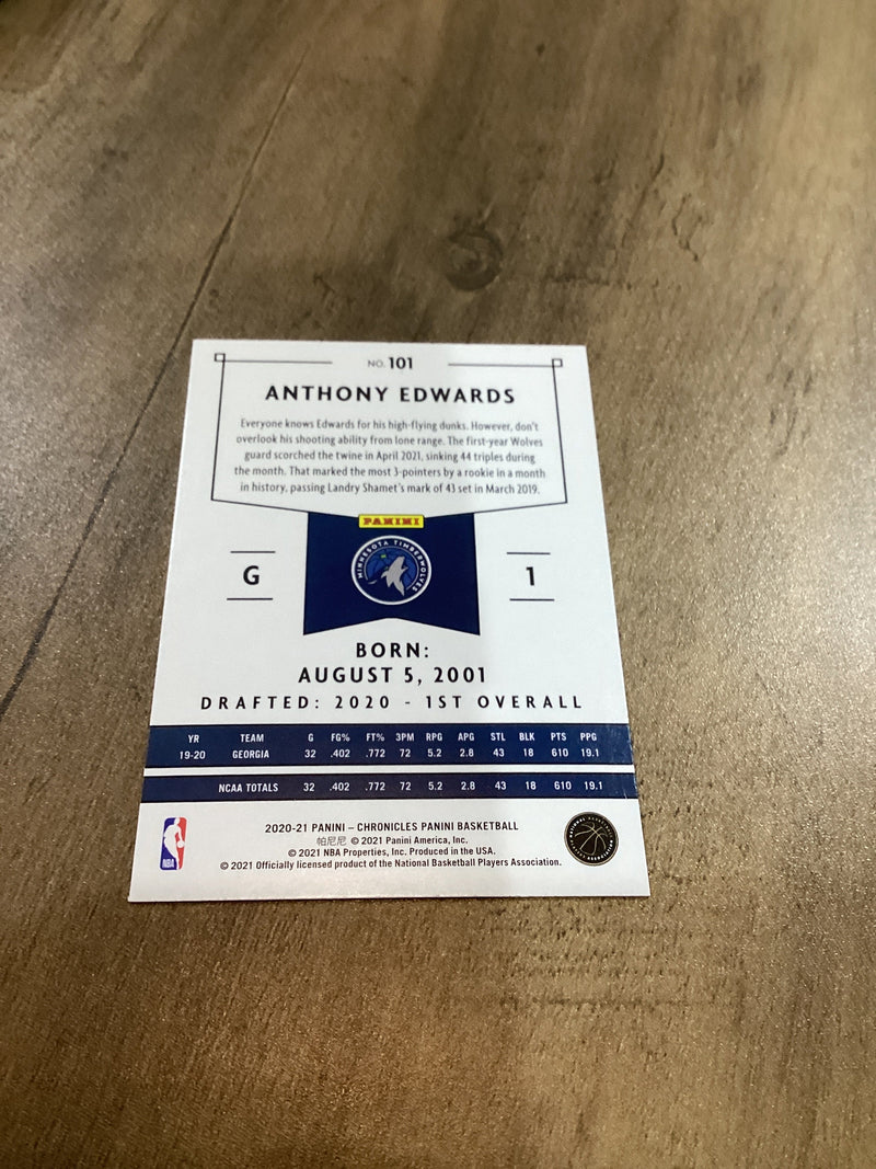 Anthony Edwards 2020-21 Panini Chronicles RC Panini