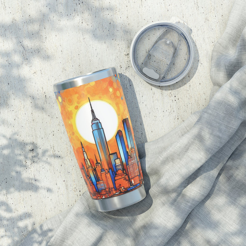 Crafted with LOVE for Landscapes New York psychedelic art skyline 20oz Tumbler Printify