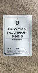 Riley Greene 2023 Bowman Platinum Platinum Bar Foil back