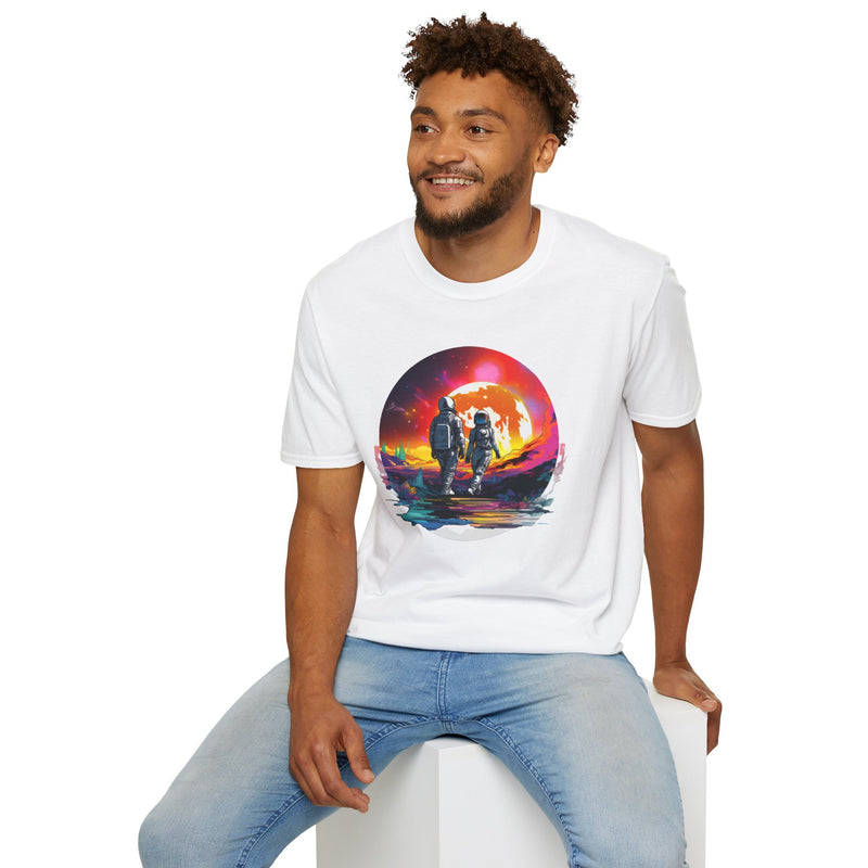 Crafted with LOVE for Far Out Dating in Space Unisex Softstyle T-Shirt Printify