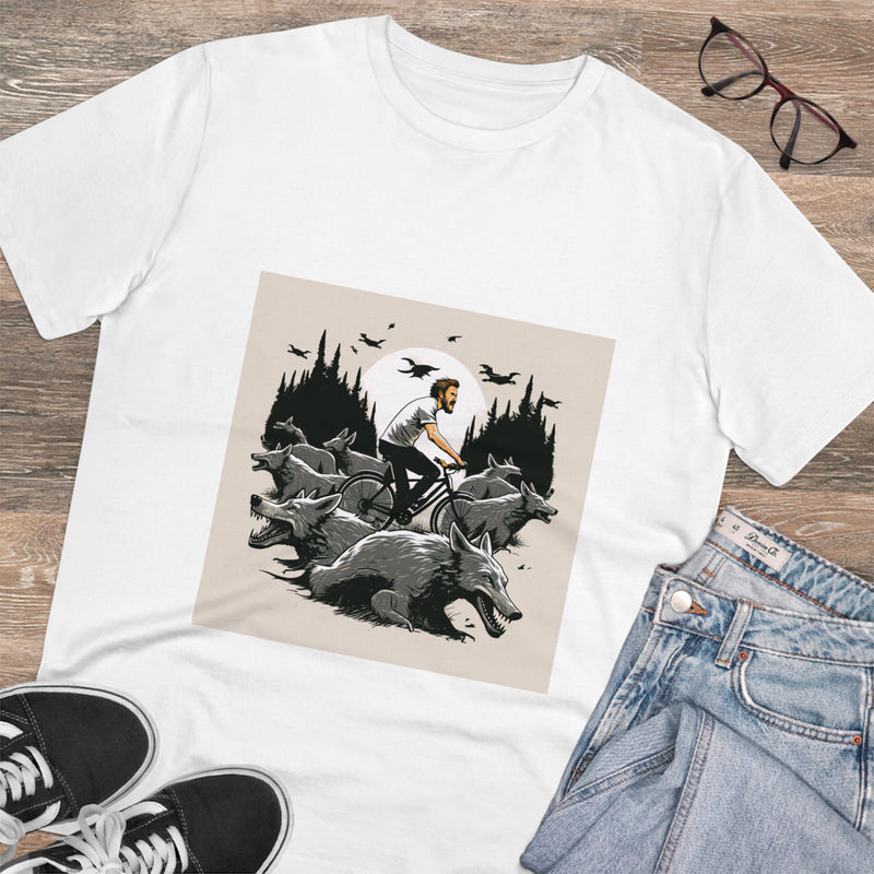 Crafted with LOVE for Far Out - Riding with Wolves Organic Creator T-shirt - Unisex Printify