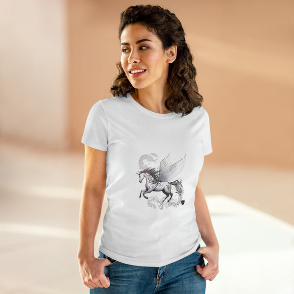 Crafted with LOVE for Kristin - Flying Horse Women's Midweight Cotton Tee Printify