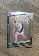 Front of Paige Bueckers Dallas Wings WNBA 2025 Panini Prizm WNBA 147 RC