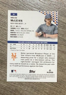 Back of Nolan McLean New York Mets MLB 2026 Topps Pristine Aqua Refractor /199 61 RC