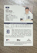 Back of Tarik Skubal Detroit Tigers MLB 2026 Topps Pristine Green Refractor /150 50