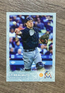 Front of J.T. Realmuto Miami Marlins MLB 2015 Topps Update Snow Camo /99 US398 RC