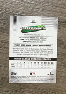Back of Andrew Painter Philadelphia Phillies MLB 2026 Finest Blue Refractors /150 86 RC
