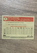 Back of Rafael Marchan Philadelphia Phillies MLB 2021 Topps Chrome Platinum Anniversary Refractor 76 RC