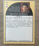 Drazen Petrovic 1990 Hoops 248 trading card image rear