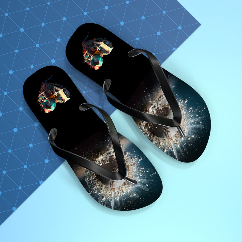 Crafted with LOVE for Sports Flip Flops - Baseball Blast Printify