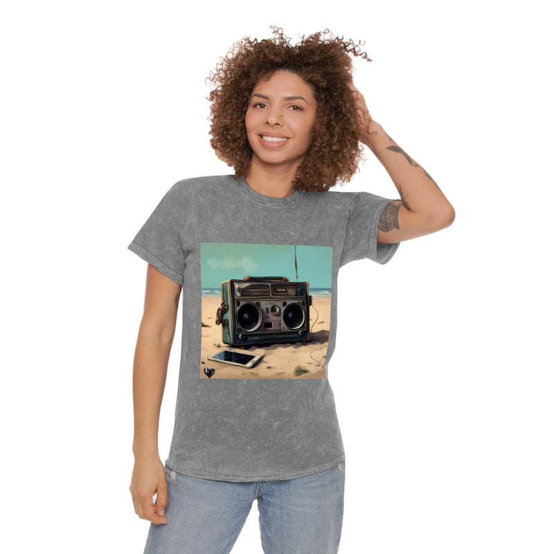 Crafted with LOVE for Holidays JAMS and FIREWORKS Unisex Mineral Wash T-Shirt Printify