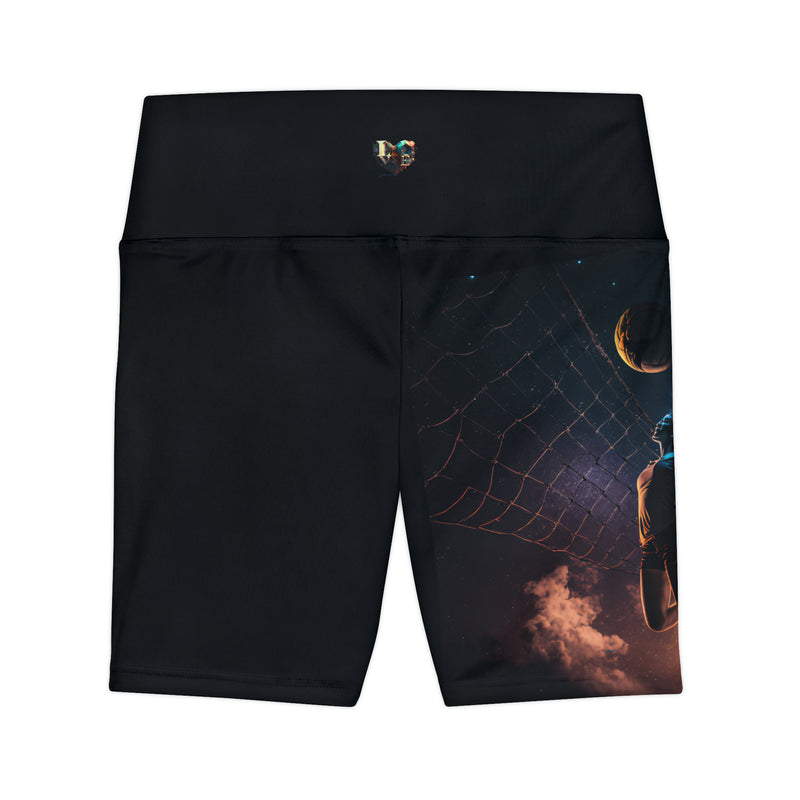Crafted with LOVE for Sports - Volleyball at night Women's Workout Shorts Printify