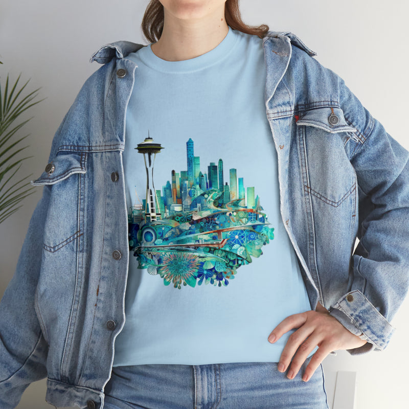Crafted with LOVE for Seattle Unisex Heavy Cotton Tee Printify