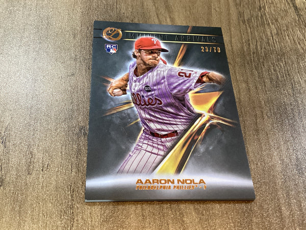 2016 Topps Luminaries Imminent Arrivals IA-AN Aaron Nola /70 Bronze Topps