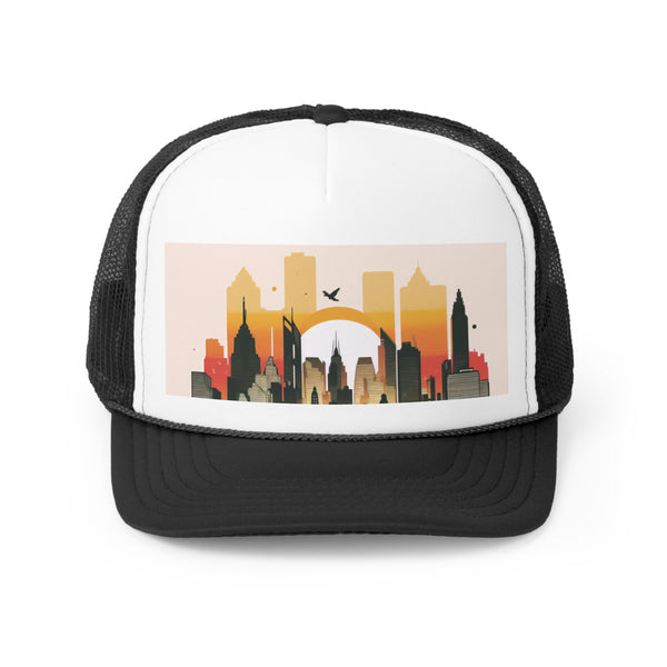 Crafted with LOVE for Landscapes Trucker Caps - City skyline Sunset Printify