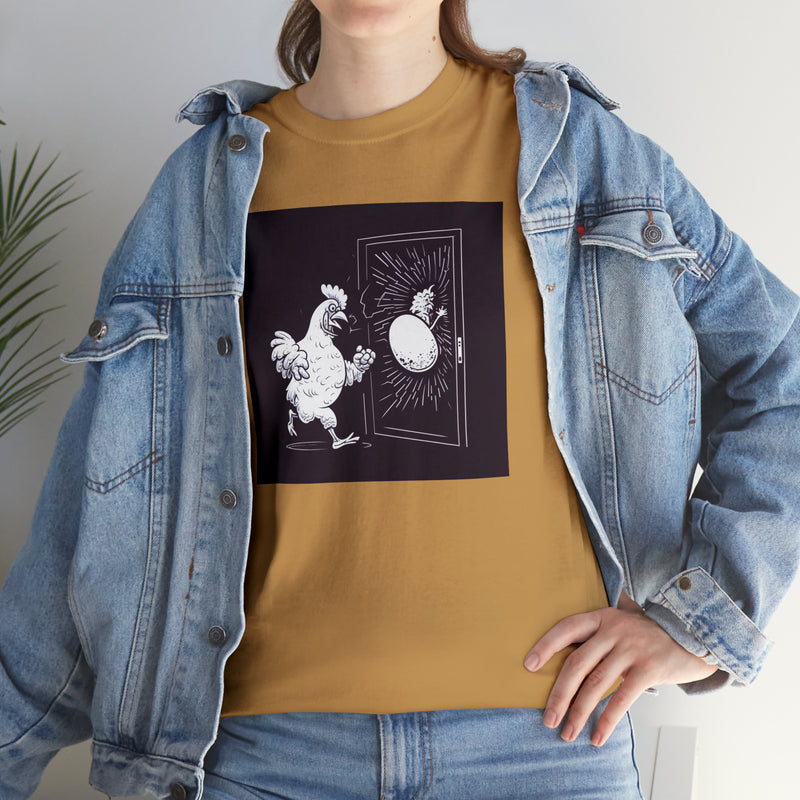 Crafted with LOVE - ME FIRST - Chicken and Egg Unisex Heavy Cotton Tee Printify