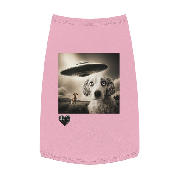 Crafted with LOVE for Far Out - UFO has your dog - Pet Tank Top Printify