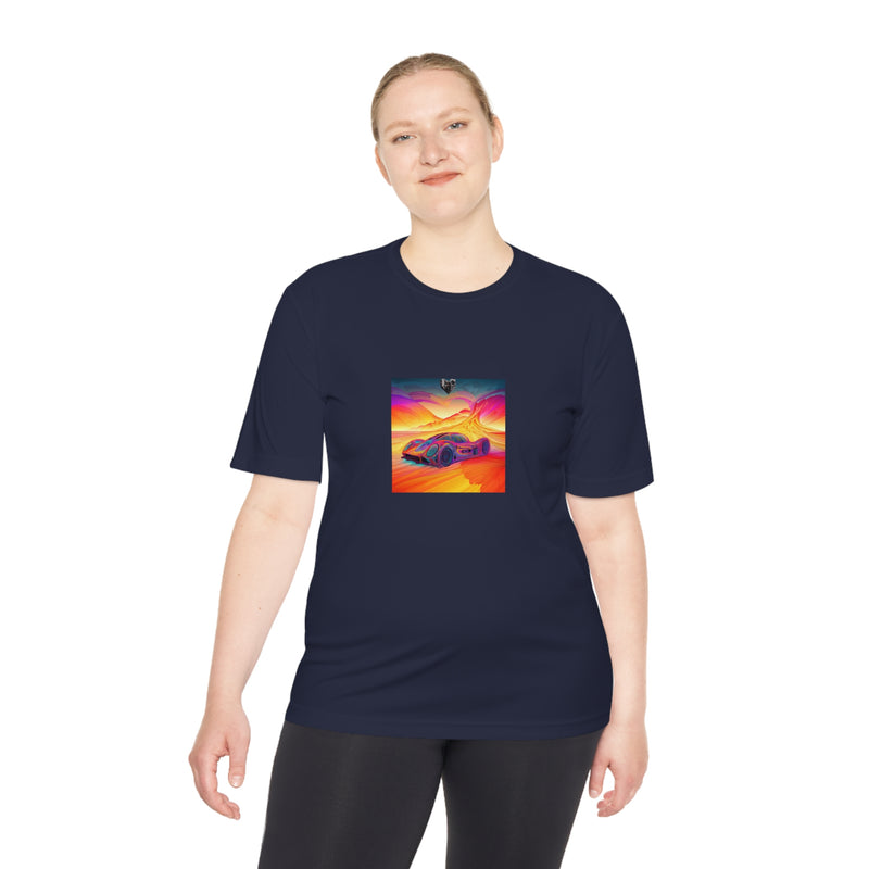 Crafted with LOVE for Sports - Car of the Future Unisex Moisture Wicking Tee Printify
