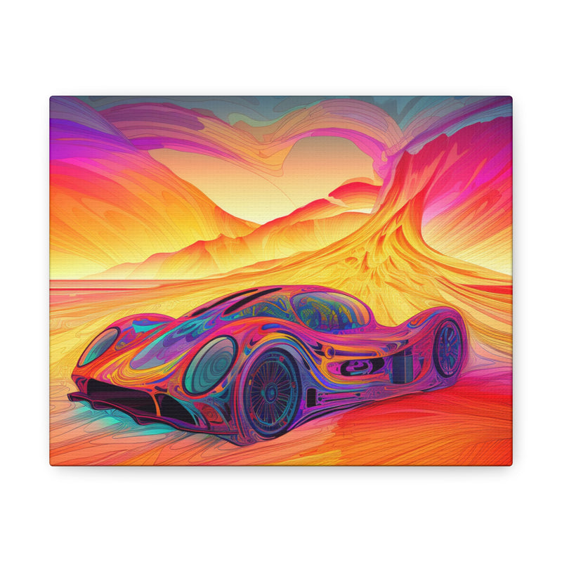 Crafted with LOVE for Sports - Race car of the future Canvas Printify