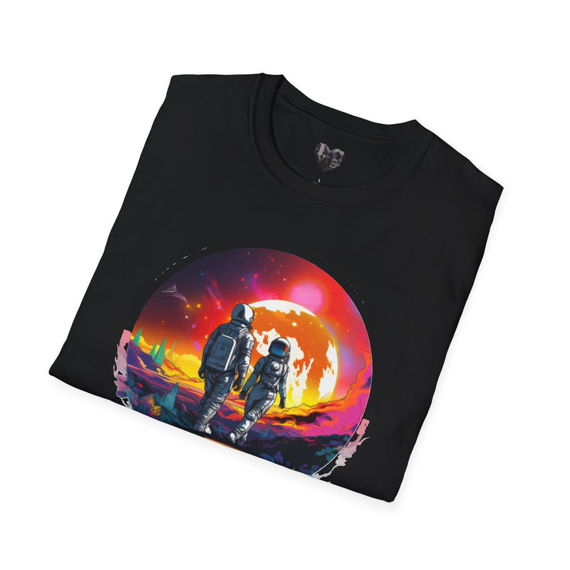 Crafted with LOVE for Far Out Dating in Space Unisex Softstyle T-Shirt Printify