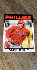 Alec Bohm MLB Philadelphia Phillies 2021 Topps - 1986 Topps Baseball 35th Anniversary (Series 1) 86B-43 Insert RC Trading Card Topps