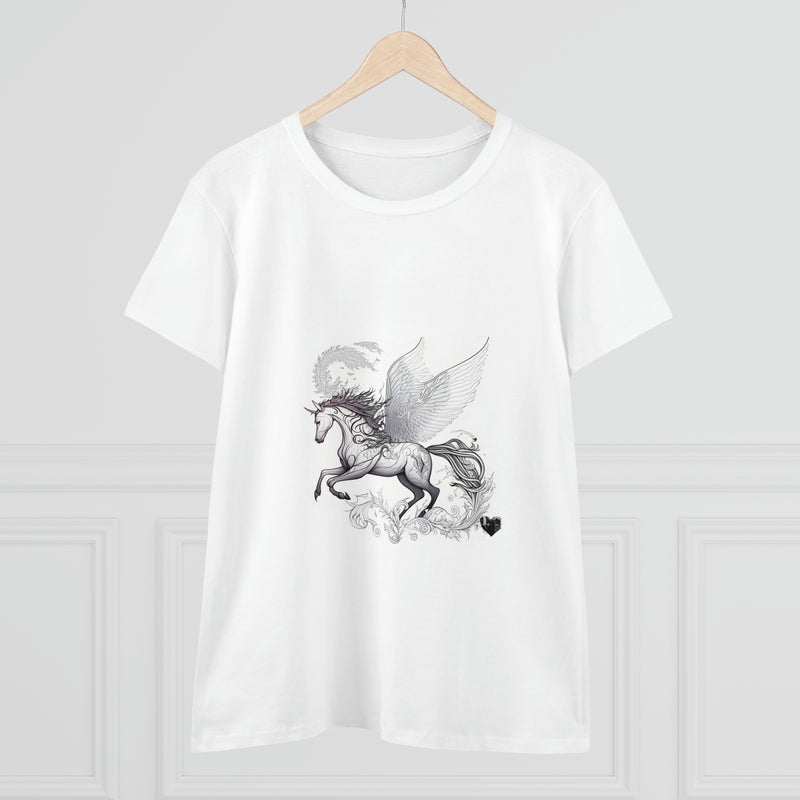 Crafted with LOVE for Kristin - Flying Horse Women's Midweight Cotton Tee Printify