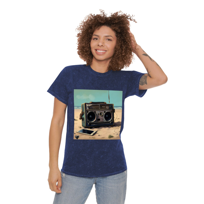 Crafted with LOVE for Holidays JAMS and FIREWORKS Unisex Mineral Wash T-Shirt Printify