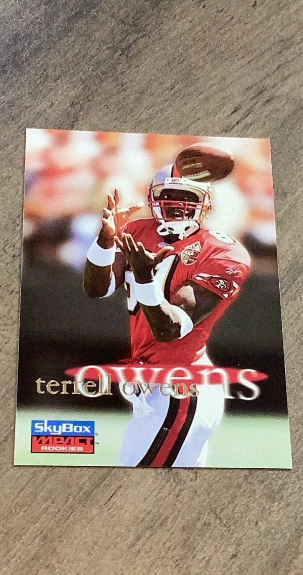 Terrell Owens San Francisco 49ers MLB 1996 SkyBox Impact Rookies 62 RC trading card Skybox