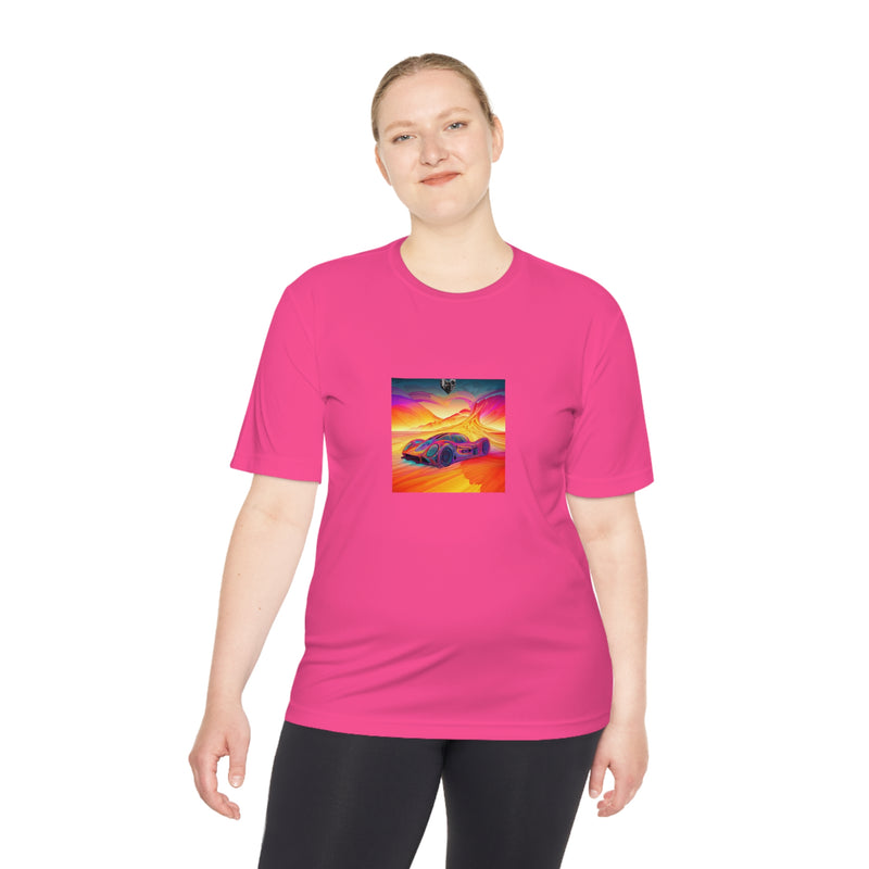 Crafted with LOVE for Sports - Car of the Future Unisex Moisture Wicking Tee Printify
