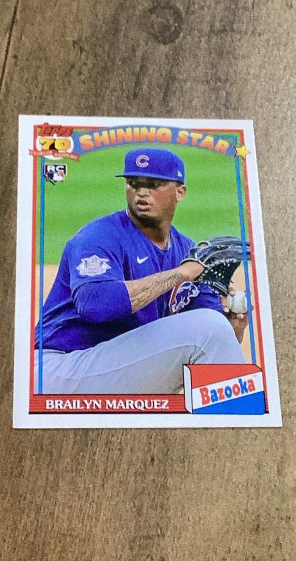 Brailyn Marquez MLB Chicago Cubs 2021 Topps Archives - 1991 Topps Bazooka Shining Stars 91BZ-12 RC Insert Trading Card Topps