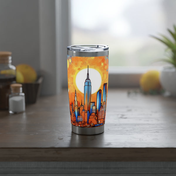 Crafted with LOVE for Landscapes New York psychedelic art skyline 20oz Tumbler Printify