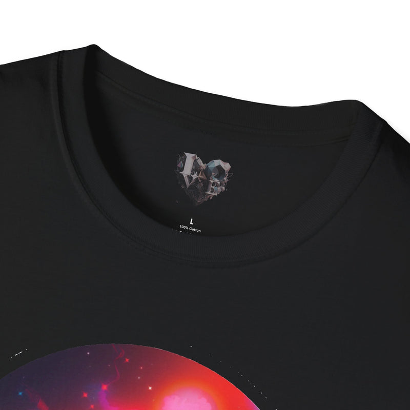 Crafted with LOVE for Far Out Dating in Space Unisex Softstyle T-Shirt Printify