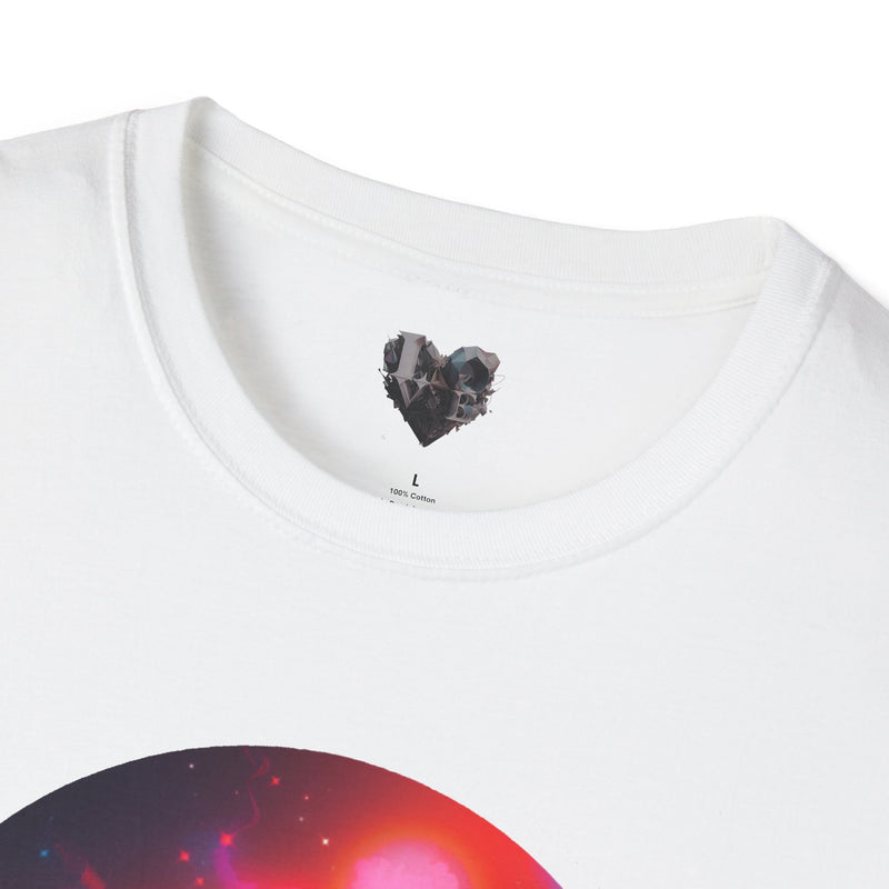 Crafted with LOVE for Far Out Dating in Space Unisex Softstyle T-Shirt Printify