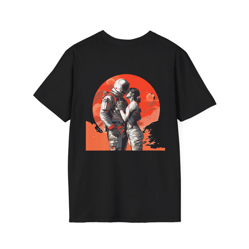 Crafted with LOVE for Far Out Dating in Space Unisex Softstyle T-Shirt Printify