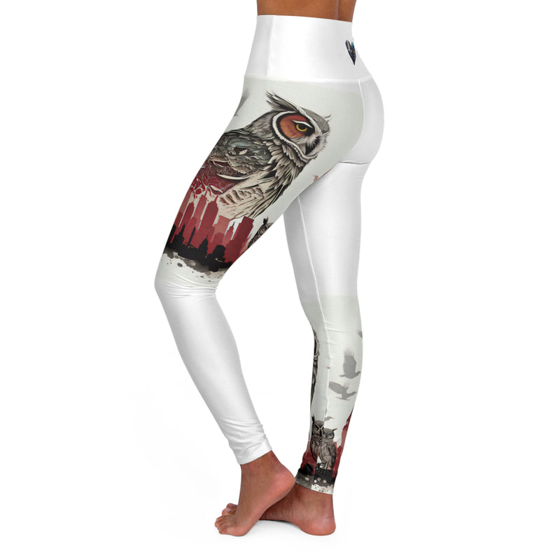 Crafted with LOVE for Animals - Philly Owls - High Waisted Yoga Leggings Printify