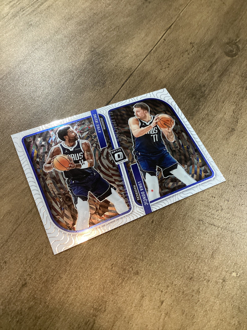 Kyrie Irving Luka Doncic 2023-24 Panini Donruss Optic Optical Illusions Panini