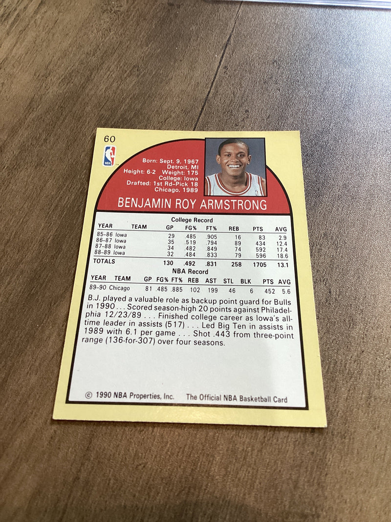 Panini hoops, 1990-91, BJ Armstrong Chicago Bulls Panini