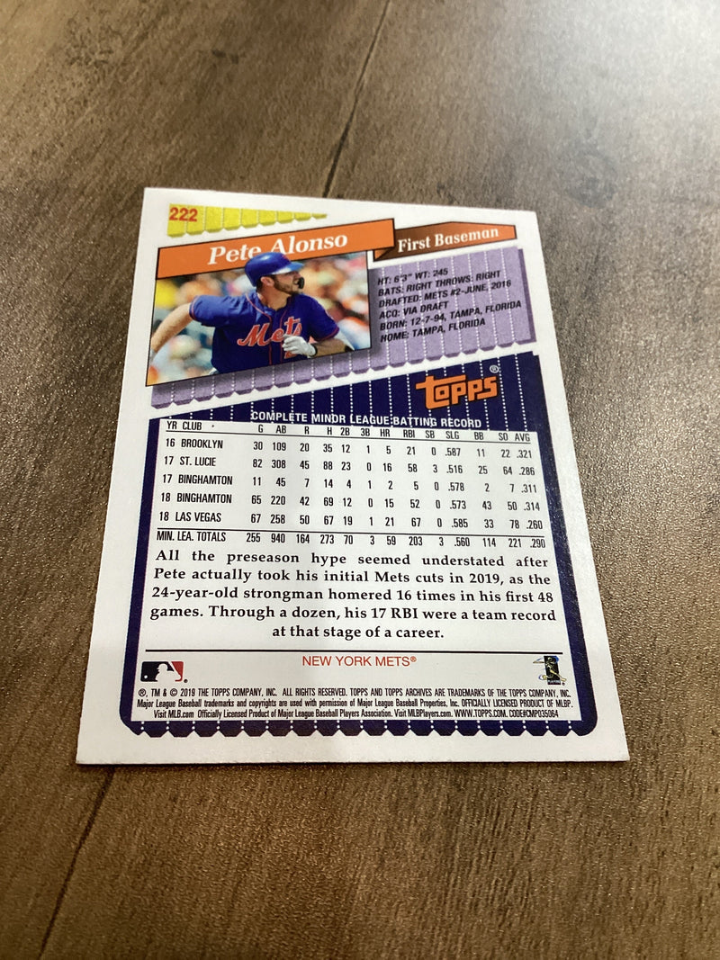 Pete Alonso Topps Archives RC Trading Card MVPTradingCo