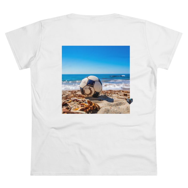 Crafted with LOVE for the Beach - Blast Soccer Women's Premium Cotton Tee Printify