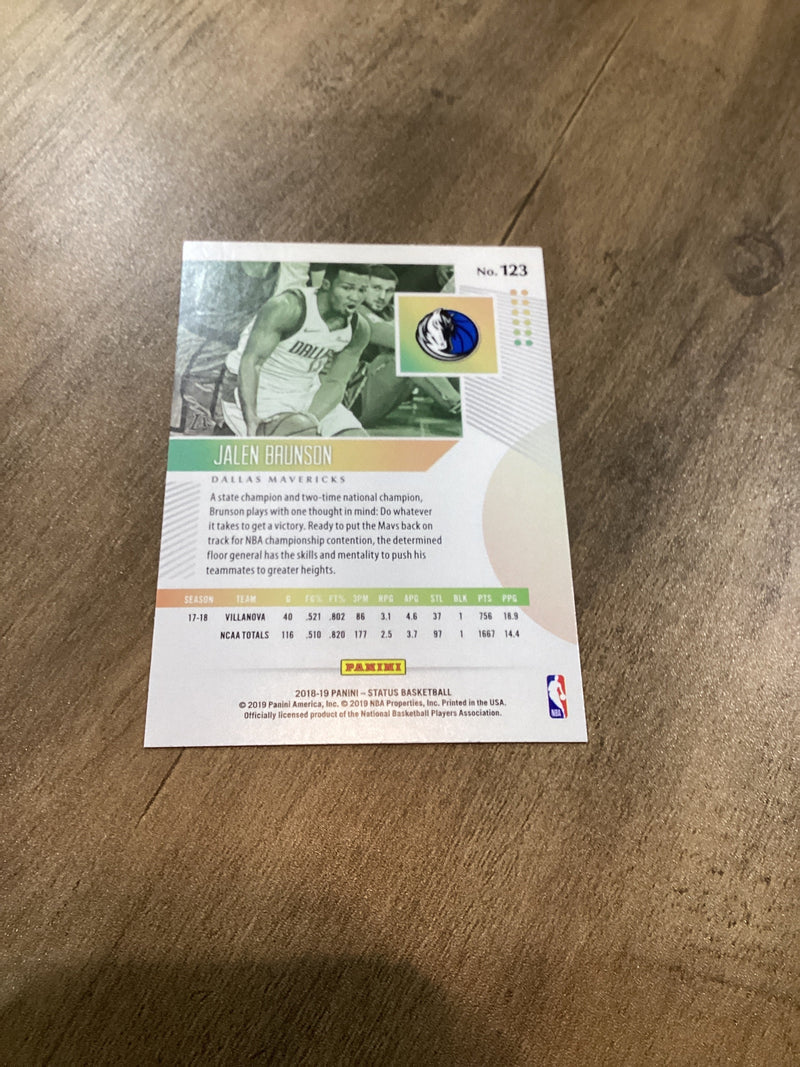 Jalen Brunson 2018-19 Panini Status Green Panini