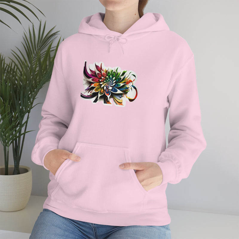 Crafted with LOVE for Kristin - Psychedelic Flower Art  Unisex Hooded Sweatshirt Printify