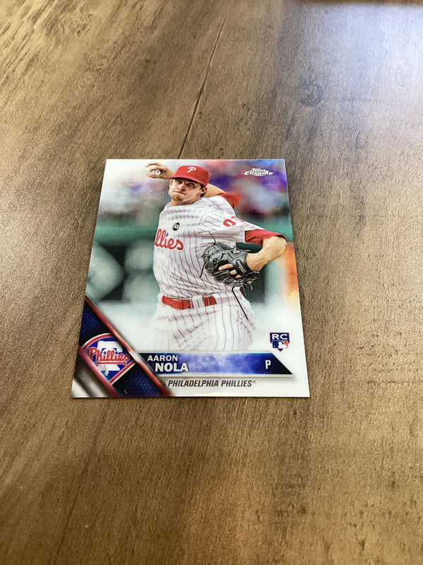 Aaron Nola 2016 Topps Chrome RC trading card Topps