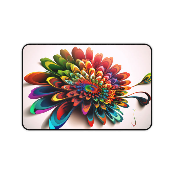 Crafted with LOVE - Psychedelic art Flower Desk Mat Printify
