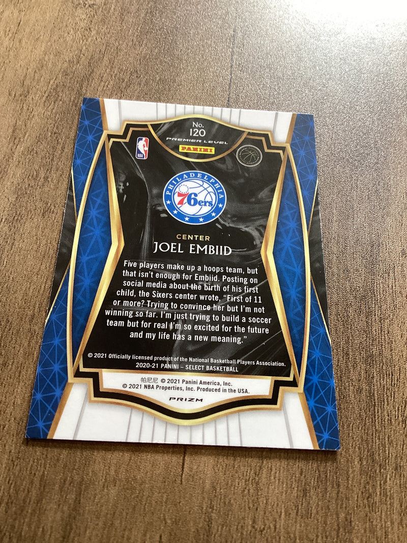 2020-21 Panini Select Joel Embiid 120 Red White Green Cracked Ice Parallel Panini