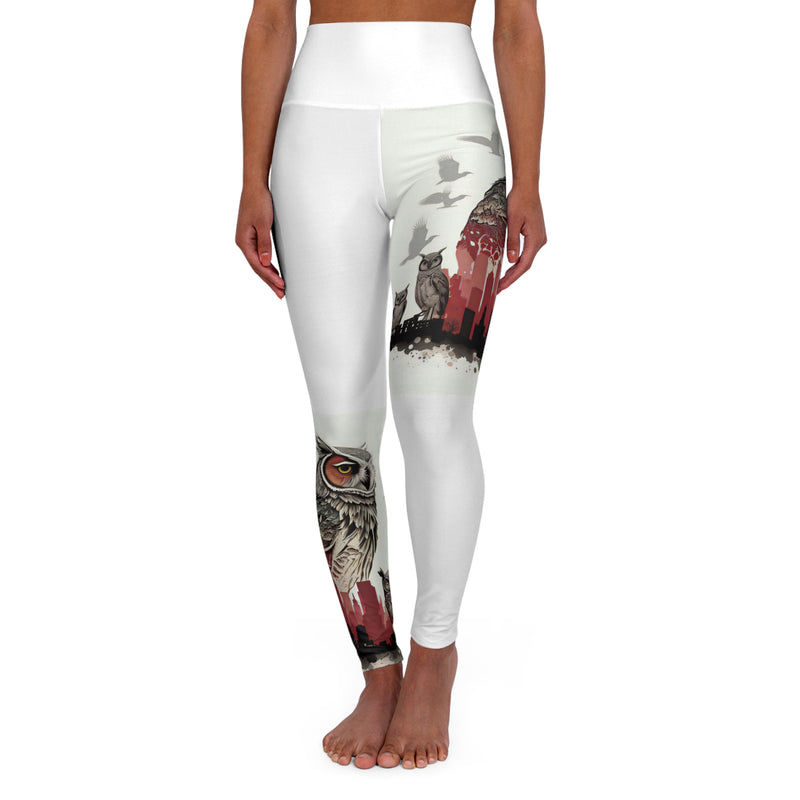 Crafted with LOVE for Animals - Philly Owls - High Waisted Yoga Leggings Printify
