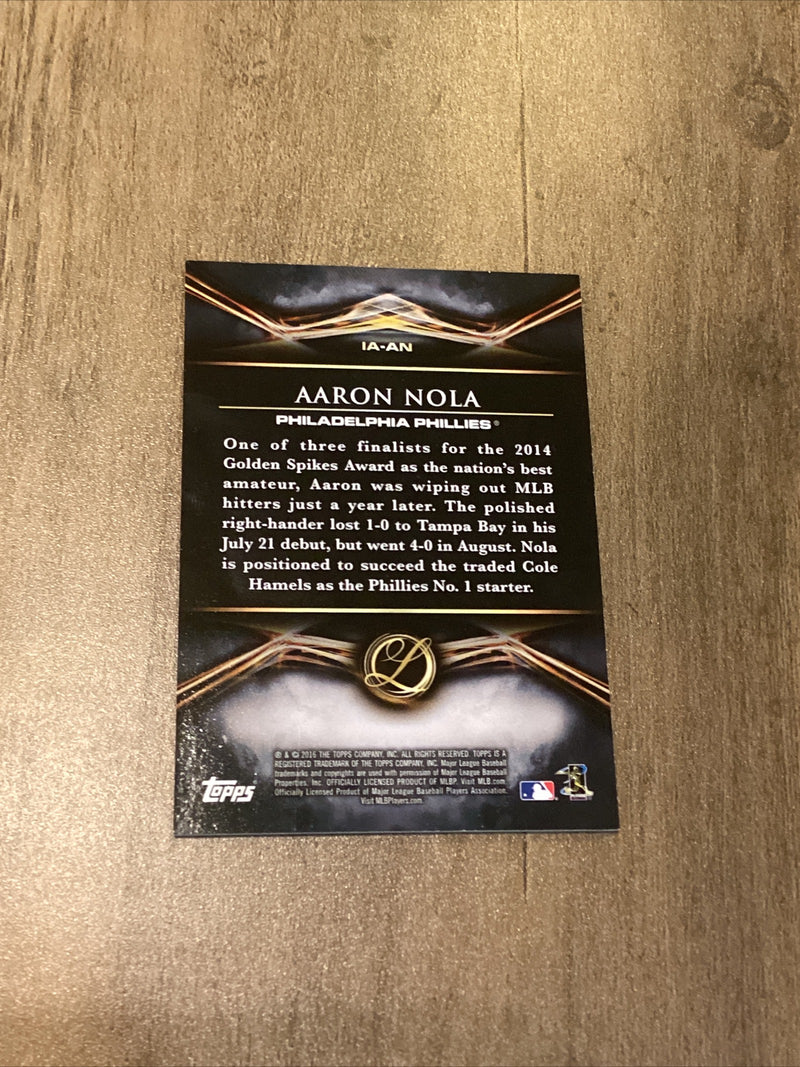 2016 Topps Luminaries Imminent Arrivals IA-AN Aaron Nola /70 Bronze Topps