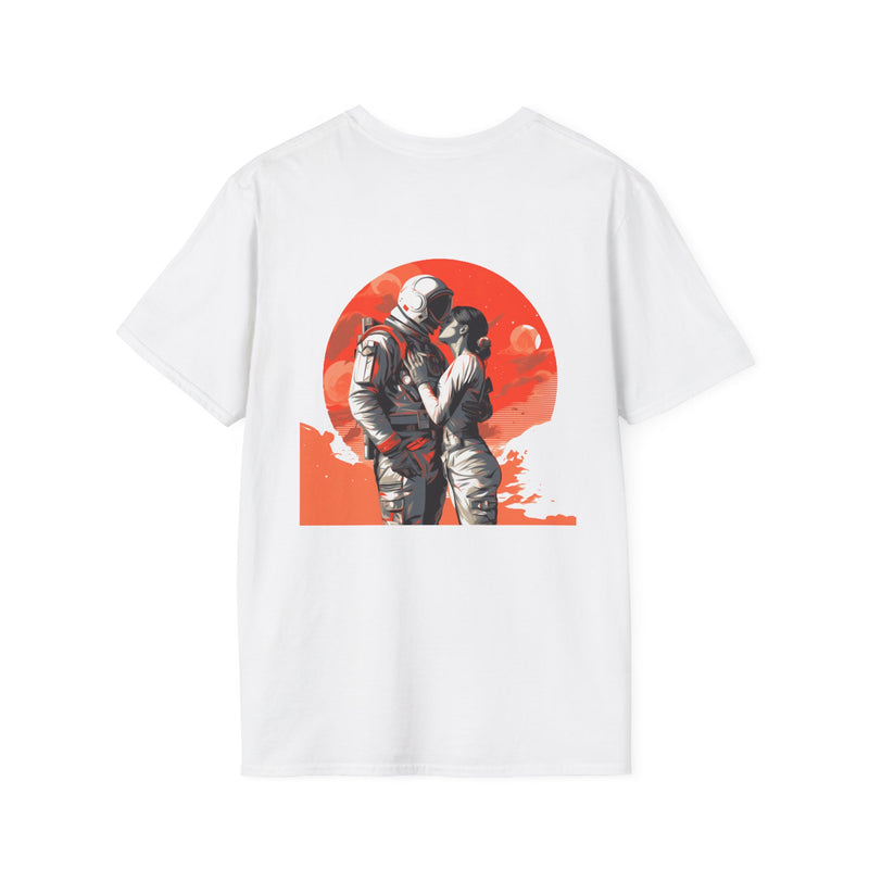 Crafted with LOVE for Far Out Dating in Space Unisex Softstyle T-Shirt Printify