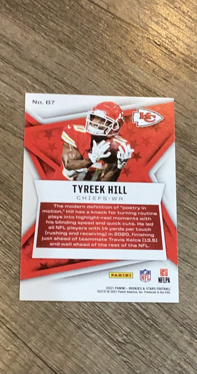 Tyreek Hill 2021 Panini Rookies & Stars 67 trading card image rear