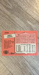 Mike Quick 1987 Topps 298 trading card image rear