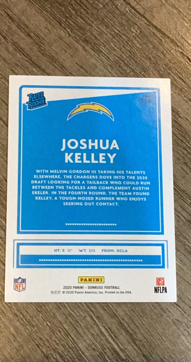 Joshua Kelley 2020 Donruss 338 trading card image rear